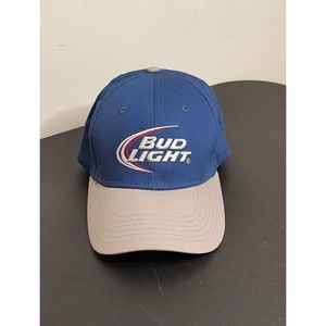 Bud Light Promotional Blue and Gray Embroidered Snapback Baseball Hat / Cap